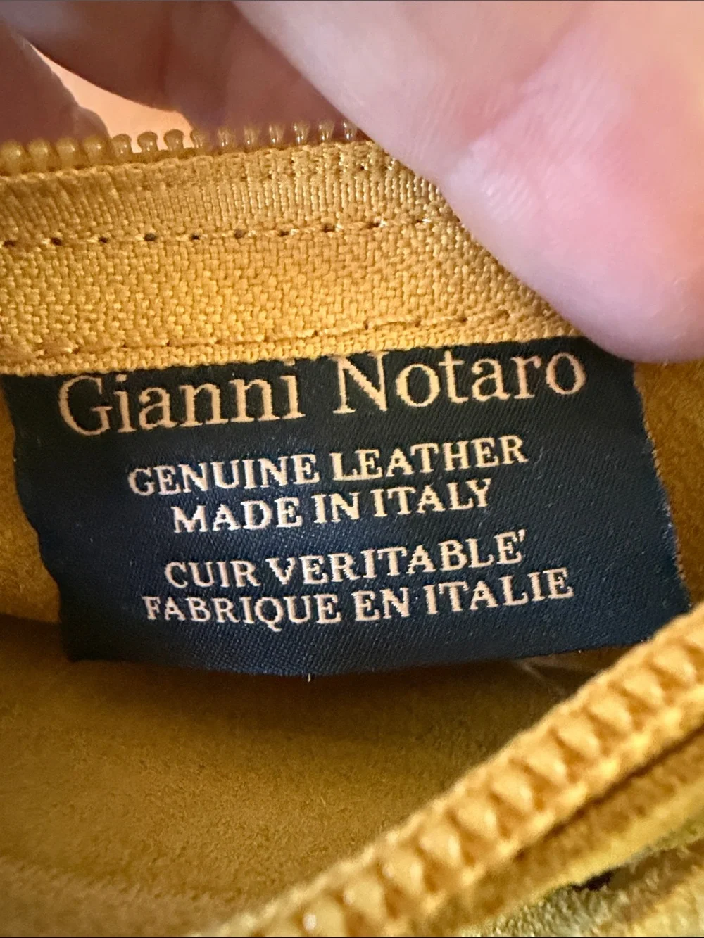 Gianni Notaro Italian Suede Hobo Bag - Mustard Made in Italy Shoulder Bag